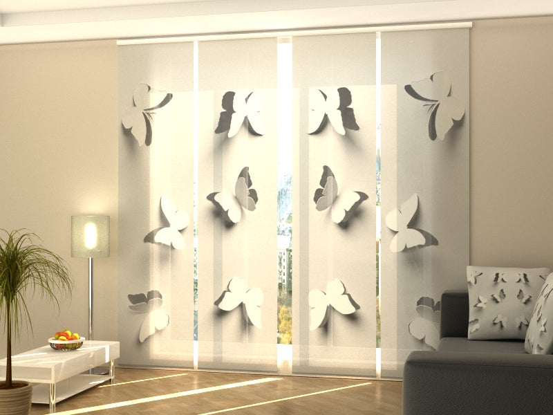 Sliding Panel Curtain Paper Butterflies