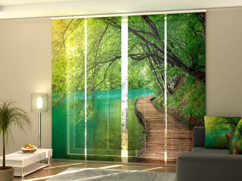 Set of 4 Panel Wooden Path in the Forest