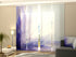 Set of 4 Panel Curtains Abstract Blue Flower - Wellmira