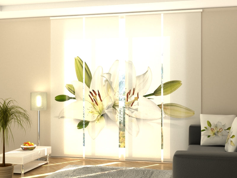 Set of 4 Panel Curtains Crystal Lily - Wellmira
