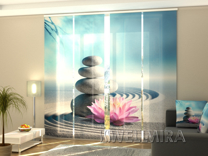 Set of 4 Panel Curtains Lily on the Sand - Wellmira