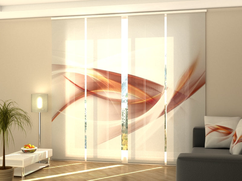 4-Panel Curtains Kit with 4-Track Rail, Moment 2, Size: 60x270 cm