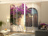 Set of 4 Panel Curtains Purple Bush and Old Door - Wellmira