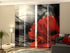 Set of 4 Panel Curtains Red and Black - Wellmira