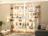 Sliding Panel Curtain White Bookcase