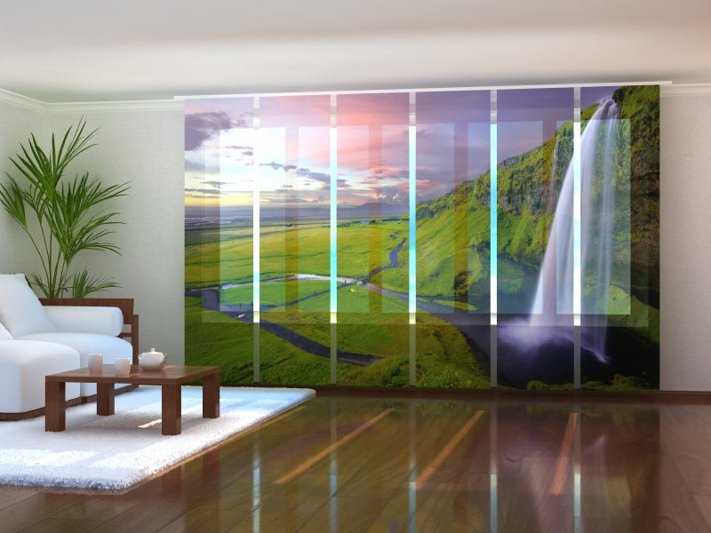 Set of 6 Panel Curtains Iceland Stunning Landscape