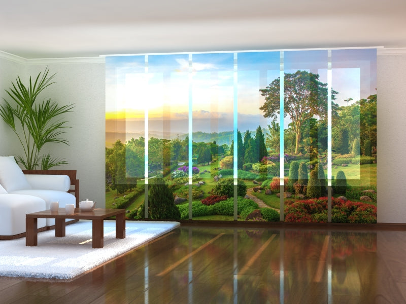 Sliding Panel Curtain Beautiful Garden