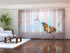 Set of 6 Panel Curtains Butterfly on stone