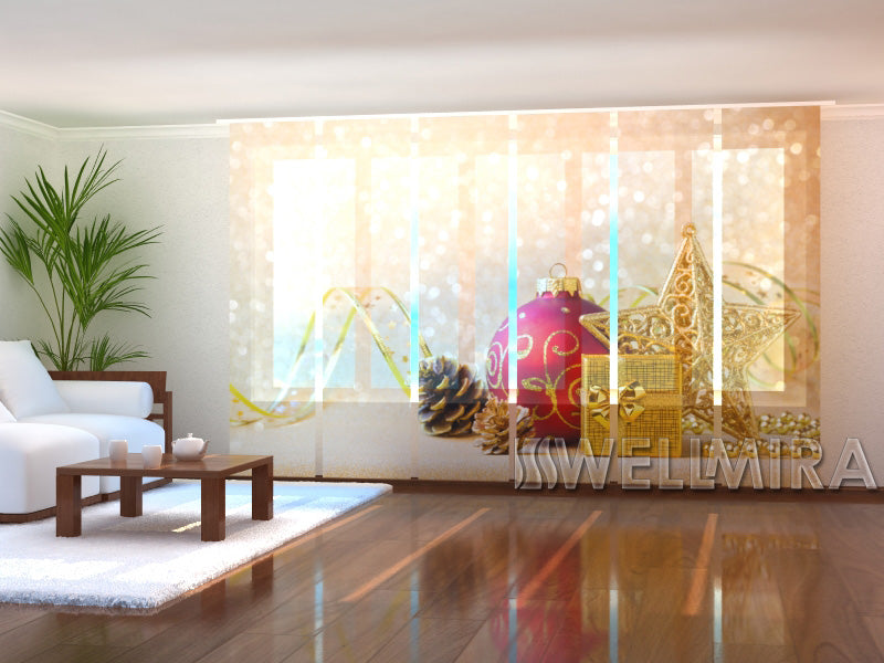 Set of 6 Panel Curtains Golden Star 2