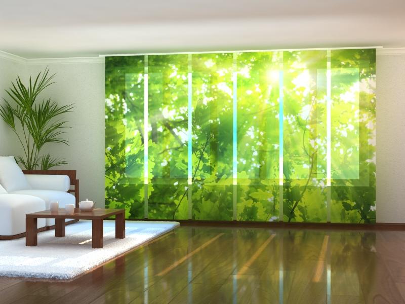 Set of 6 Panel Curtains Leaves 2 - Wellmira