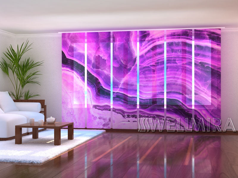 Set of 6 Panel Curtains  Violet Amethyst