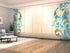 Set of 8 Panel Curtains Abstract Floral Pattern