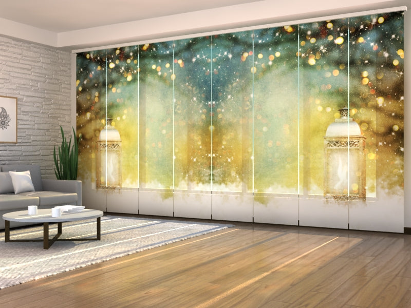 Set of 8 Panel Curtains Christmas Lantern
