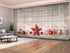 Set of 8 Panel Curtains Christmas Red Star 2