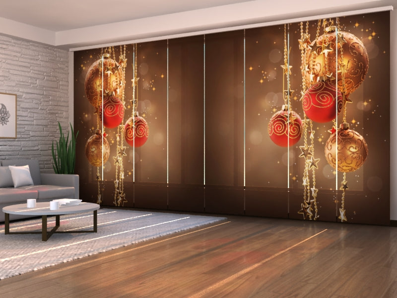Set of 8 Panel Curtains Christmas Shine