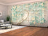 Set of 8 Panel Curtains Fabulous Tree with Green Flowers
