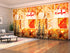 Set of 8 Panel Curtains Golden Christmas Collage