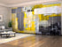 Set of 8 Panel Curtains Grey and Yellow Art Painting