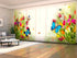 Set of 8 Panel Curtains Tulips and Butterflies
