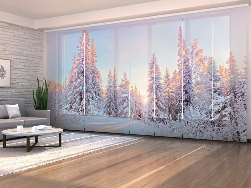 Set of 8 Panel Curtains Winter Tale