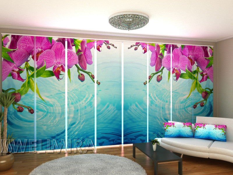 Set of 8 Panel Curtains Amazing Orchid - Wellmira