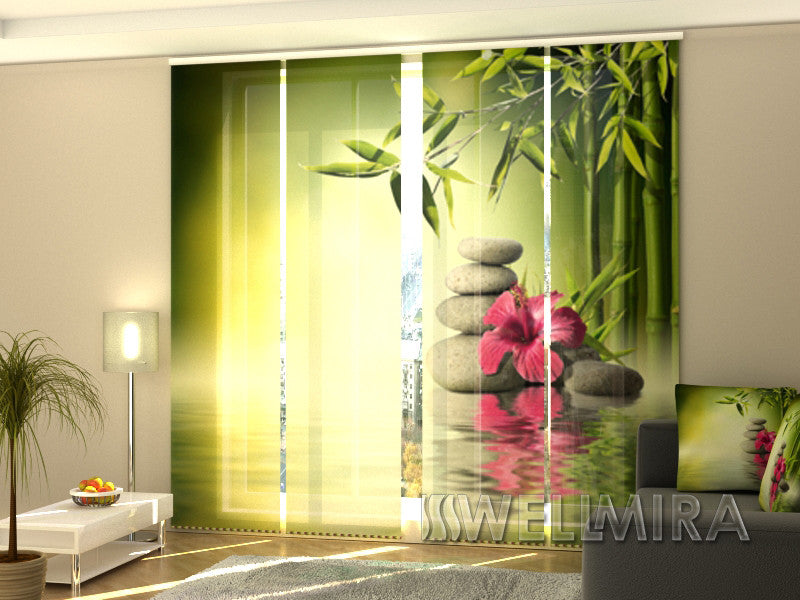 Sliding Panel Curtain Bamboo Leaves - Wellmira