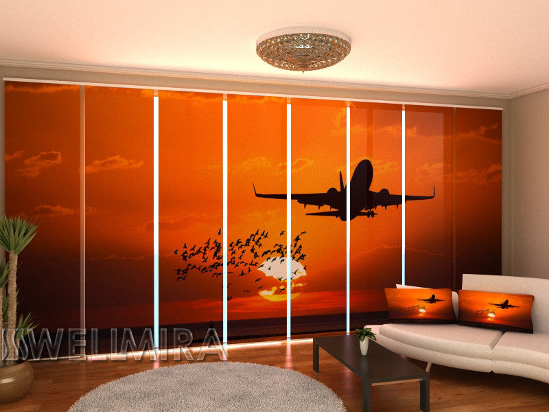 Set of 8 Panel Curtains Flight - Wellmira