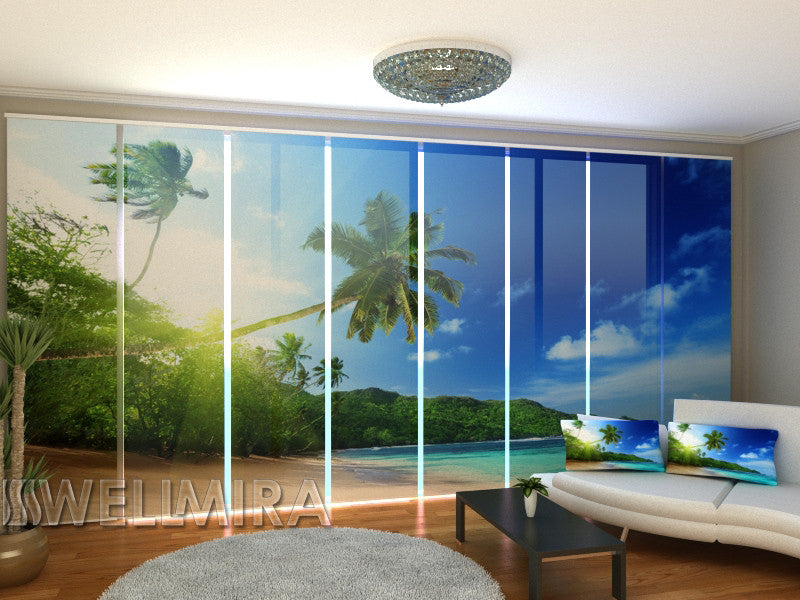 Set of 8 Panel Curtains Ocean - Wellmira