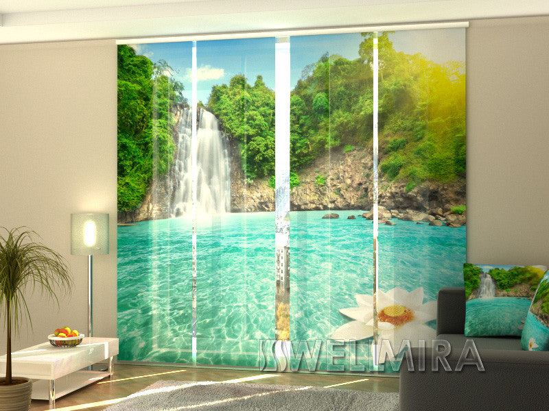 Set of 4 Panel Curtains Paradise Lily - Wellmira