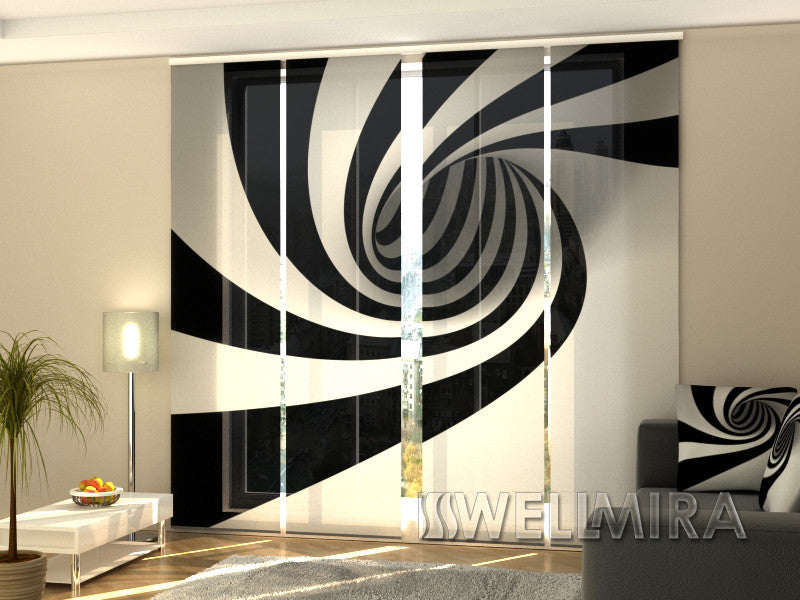 Set of 4 Panel Curtains Piano - Wellmira