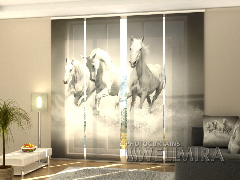 Set of 4 Panel Curtains White Gracefulness - Wellmira