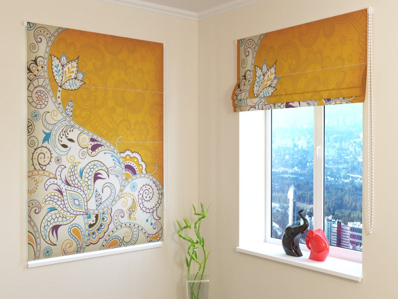 Roman Blind Floral Abstract