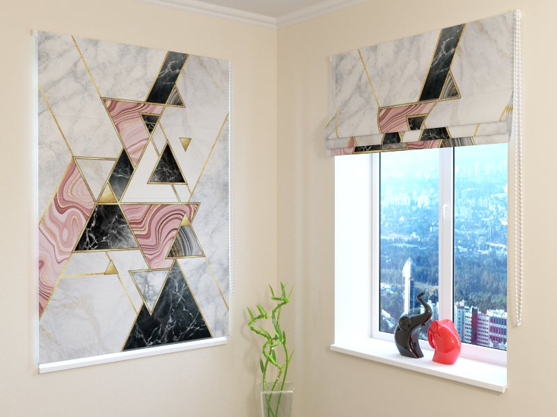 Roman Blind Pink Marble Mosaic