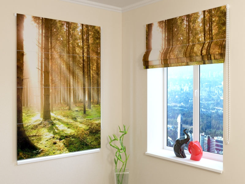 Roman Blind Sunny Pine Forest