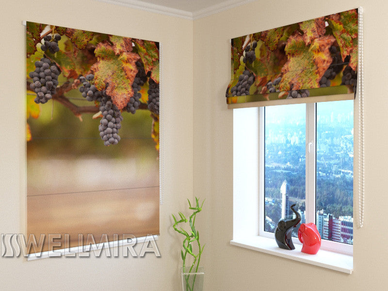 Roman Blind Autumn Grapes - Wellmira