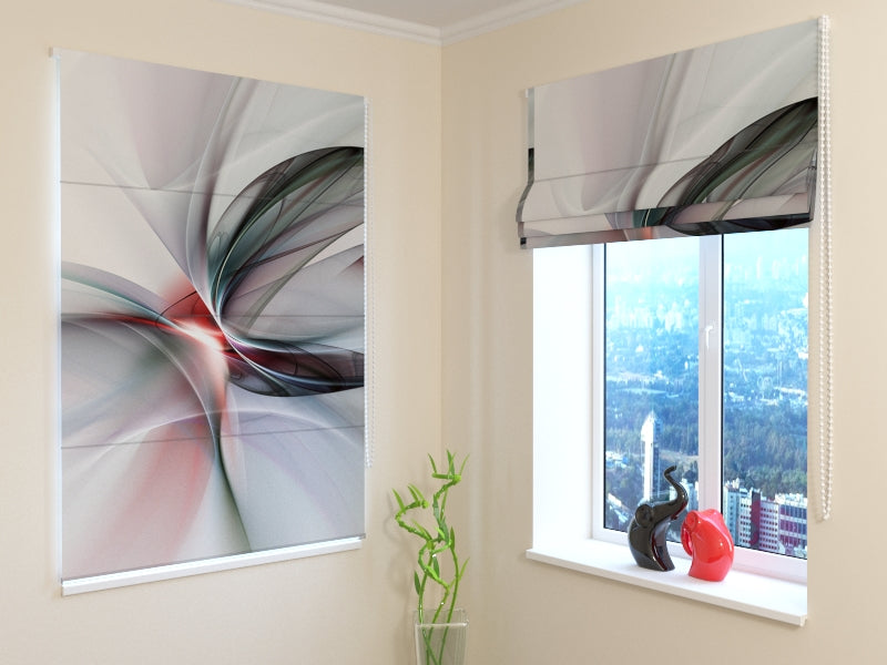 Roman Blind Elegant Black Abstraction