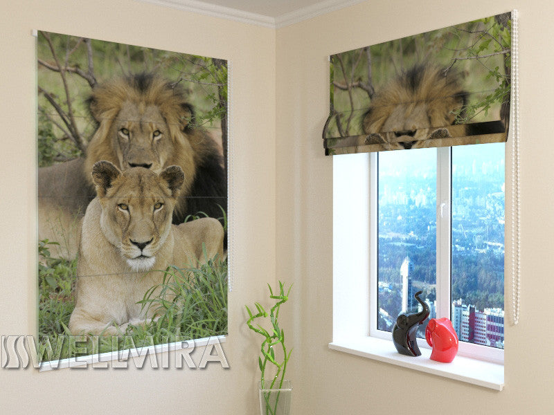 Roman Blind Family Lions - Wellmira