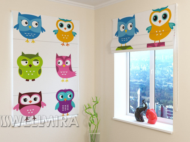 Roman Blind Lovely Owls - Wellmira