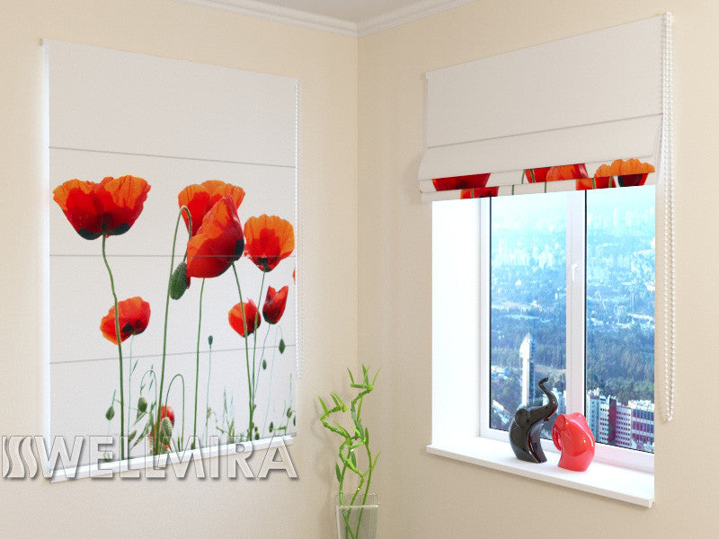 Roman Blind Netherlands Poppies - Wellmira