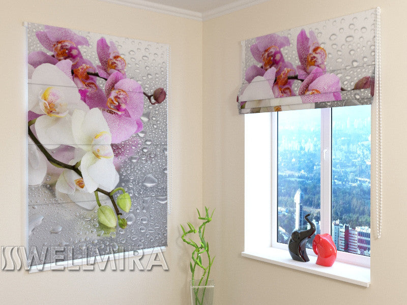 Roman Blind Orchids and Rain - Wellmira