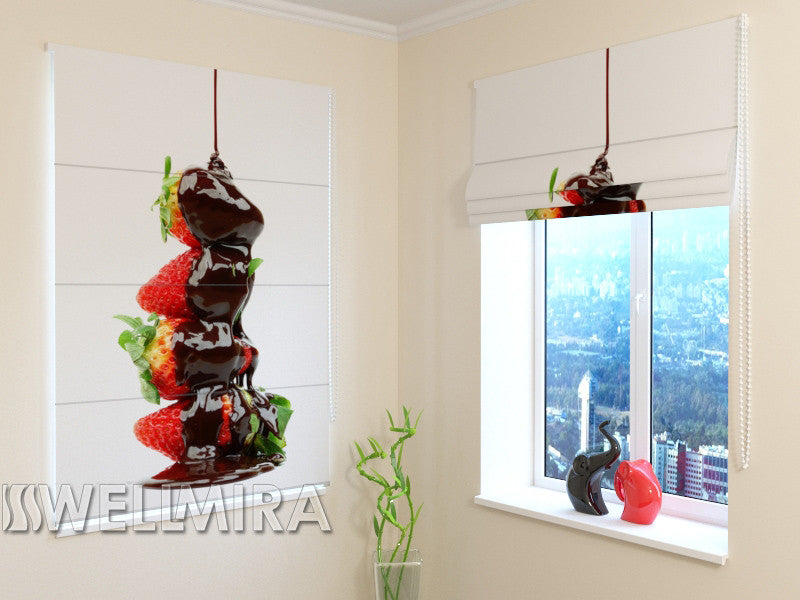 Roman Blind Strawberries with chocolate - Wellmira