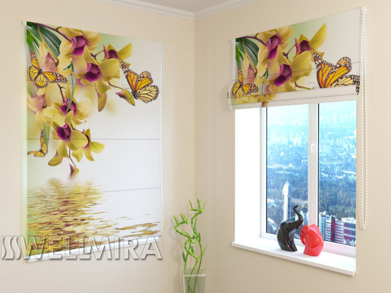 Roman Blind Tropical Flowers 2 - Wellmira