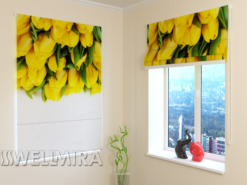 Roman Blind Yellow Beauty - Wellmira