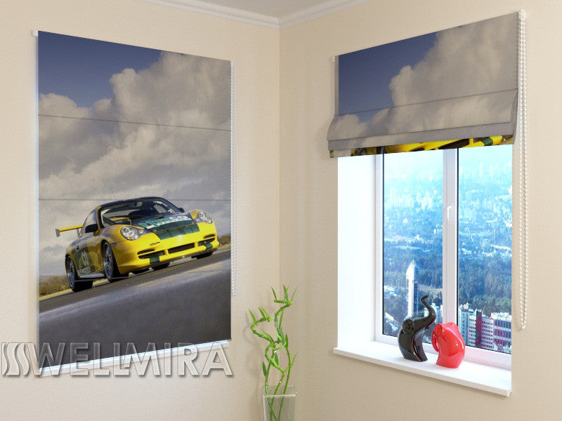 Roman Blind Yellow Supercar - Wellmira