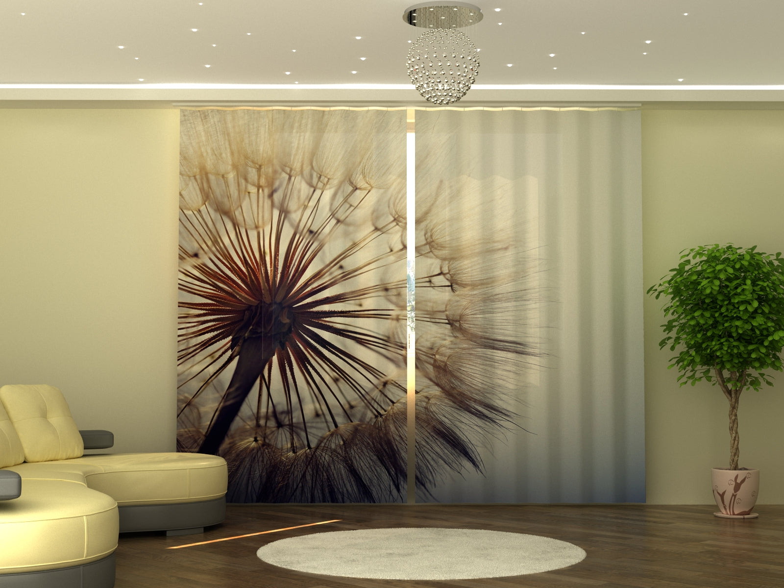 Photo-curtain Amazing Dandelion W290xH245 cm