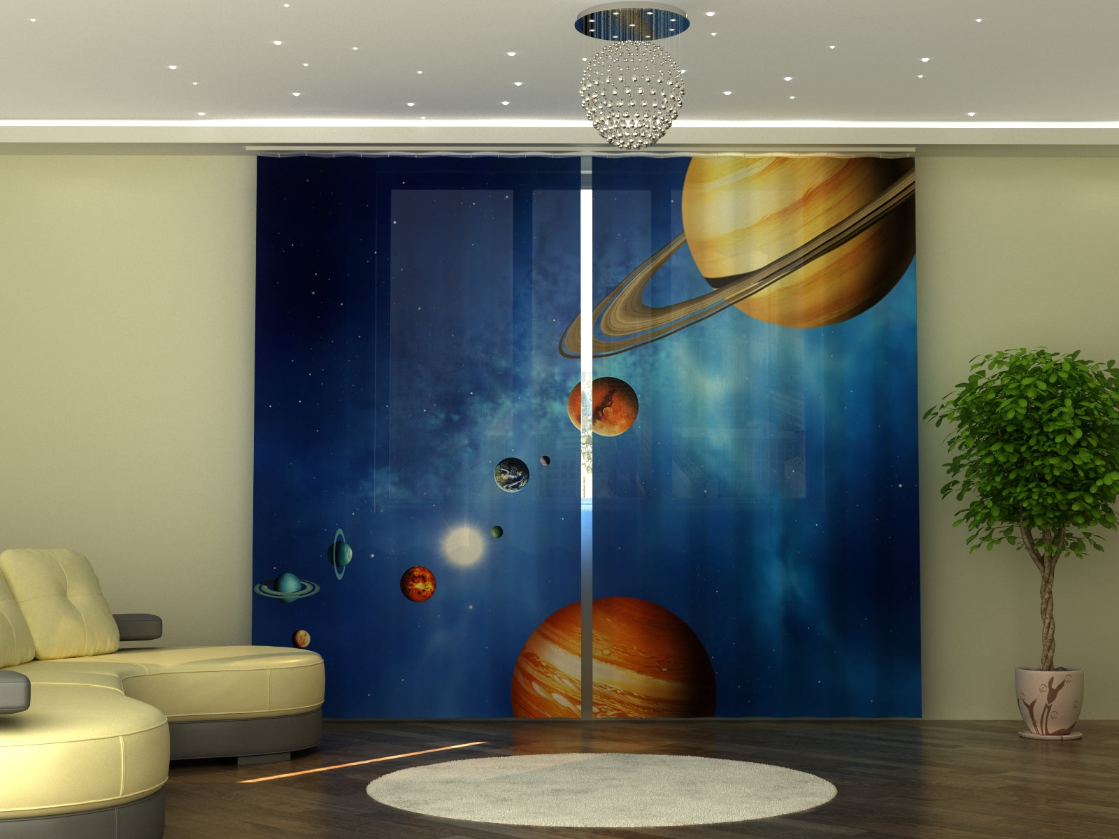 Photo-curtain Solar System W290xH245 cm