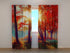 Photo Curtain Sunshine in the Red Autumn Forest