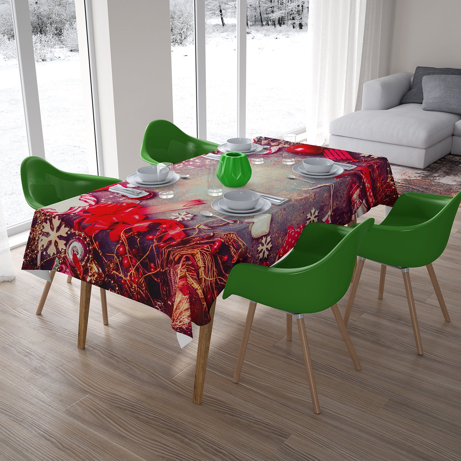 Christmas Tablecloth Red - Wellmira