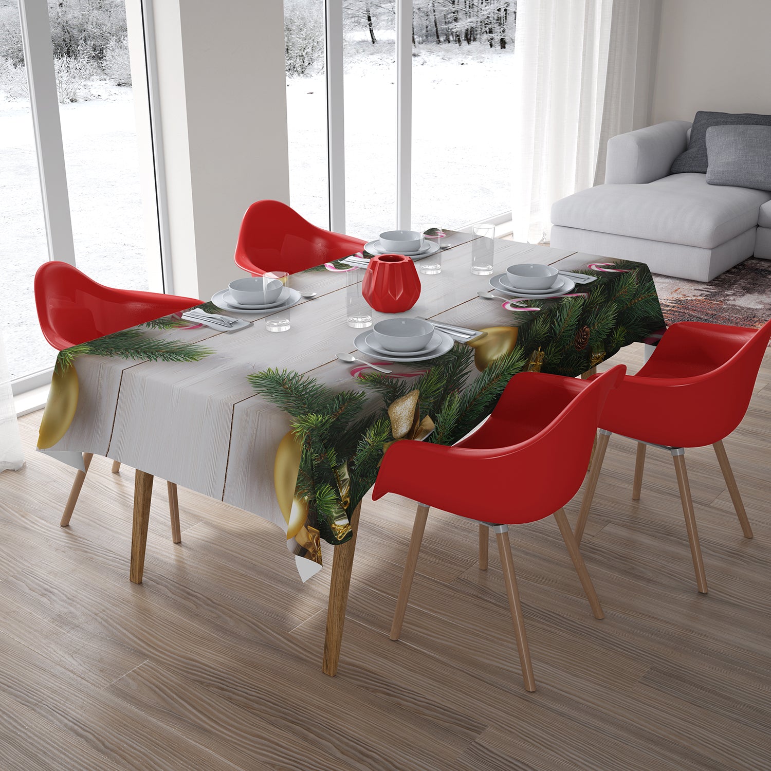 Christmas Tablecloth Golden Bell - Wellmira