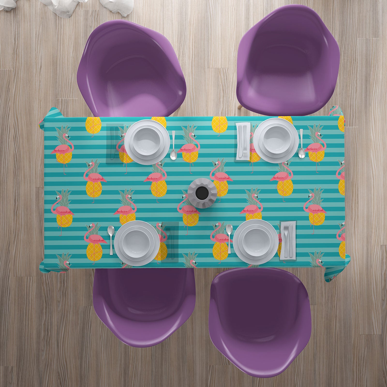 Tablecloth Flamingo and Pineapple